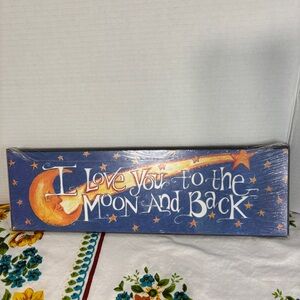 Wood 'Love You to the Moon and Back' Decorative Wall Plaque Celestial Moon Stars